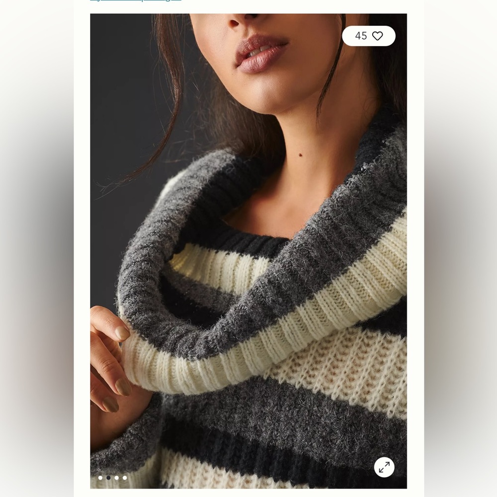 By Anthropologie Striped Turtleneck Sweater Sz Small NWOT - Picture 3 of 9